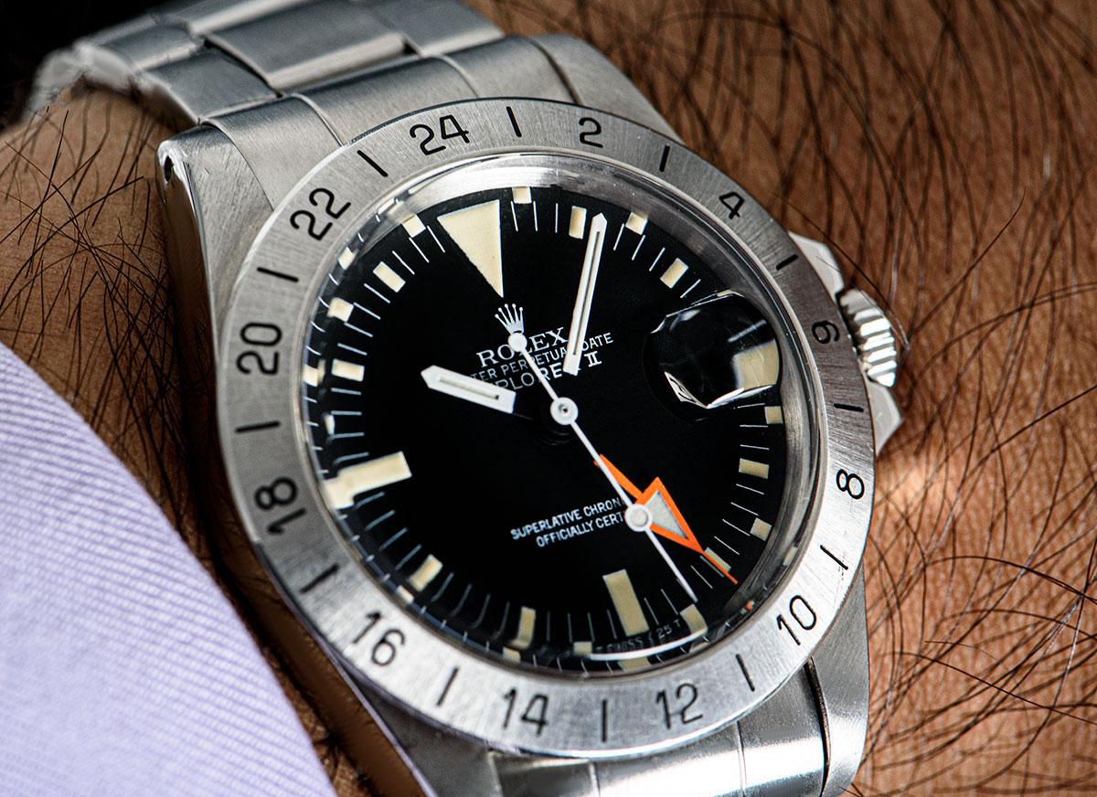 Men's Rolex Explorer II Steve McQueen Vintage Stainless Steel Matte Black Dial 1655