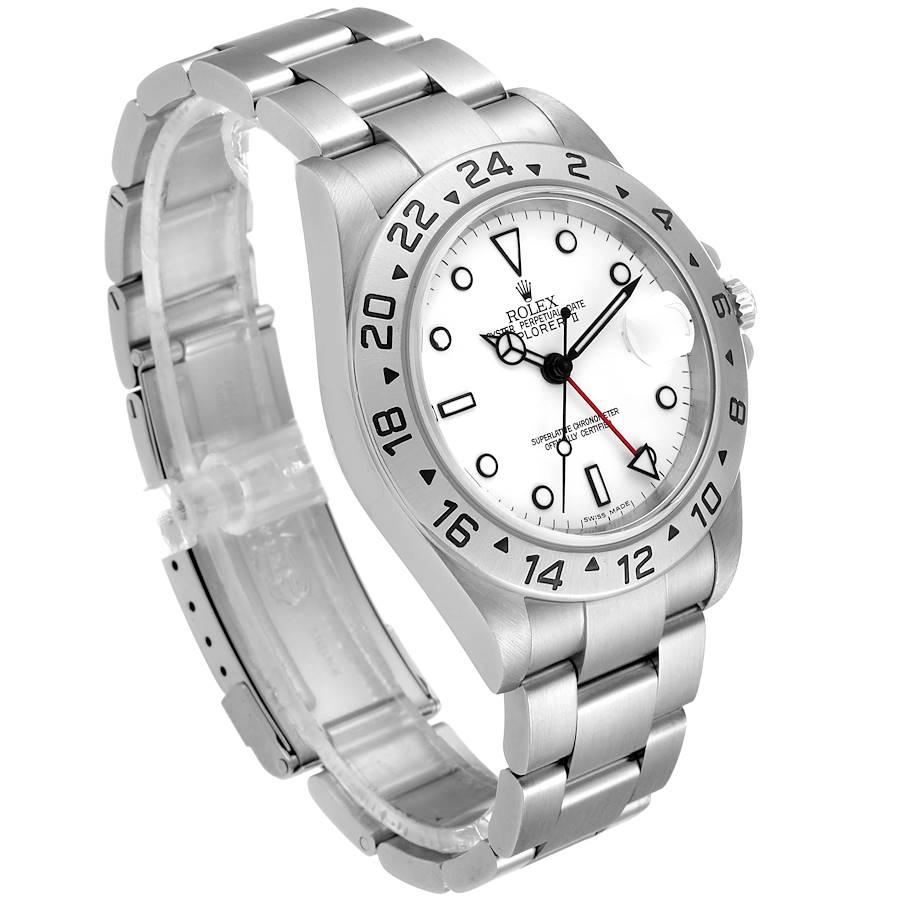 Rolex Explorer II White Dial Automatic Steel Men's Watch 16570 Box In Excellent Condition In Atlanta, GA