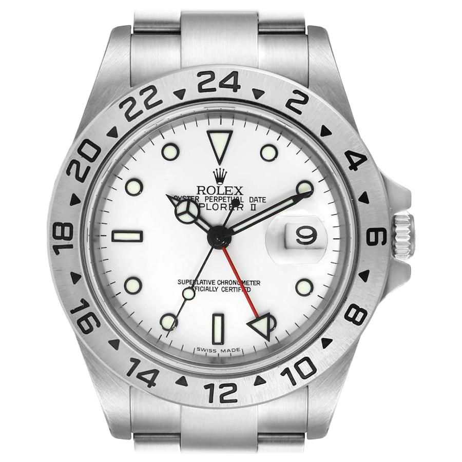 Rolex Explorer II White Dial Automatic Steel Mens Watch 16570 For Sale