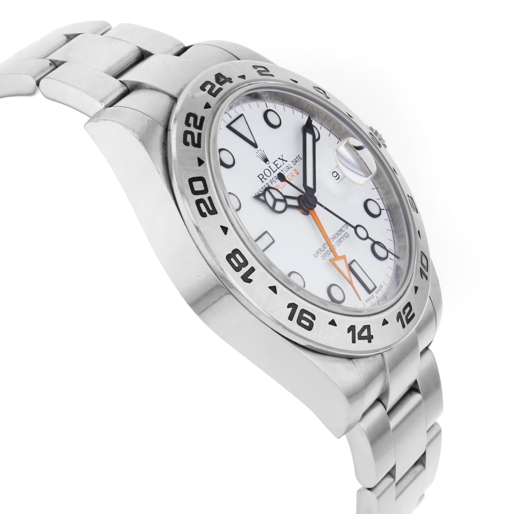 Rolex Explorer II White Dial GMT Stainless Steel Automatic Mens Watch 216570 For Sale 2