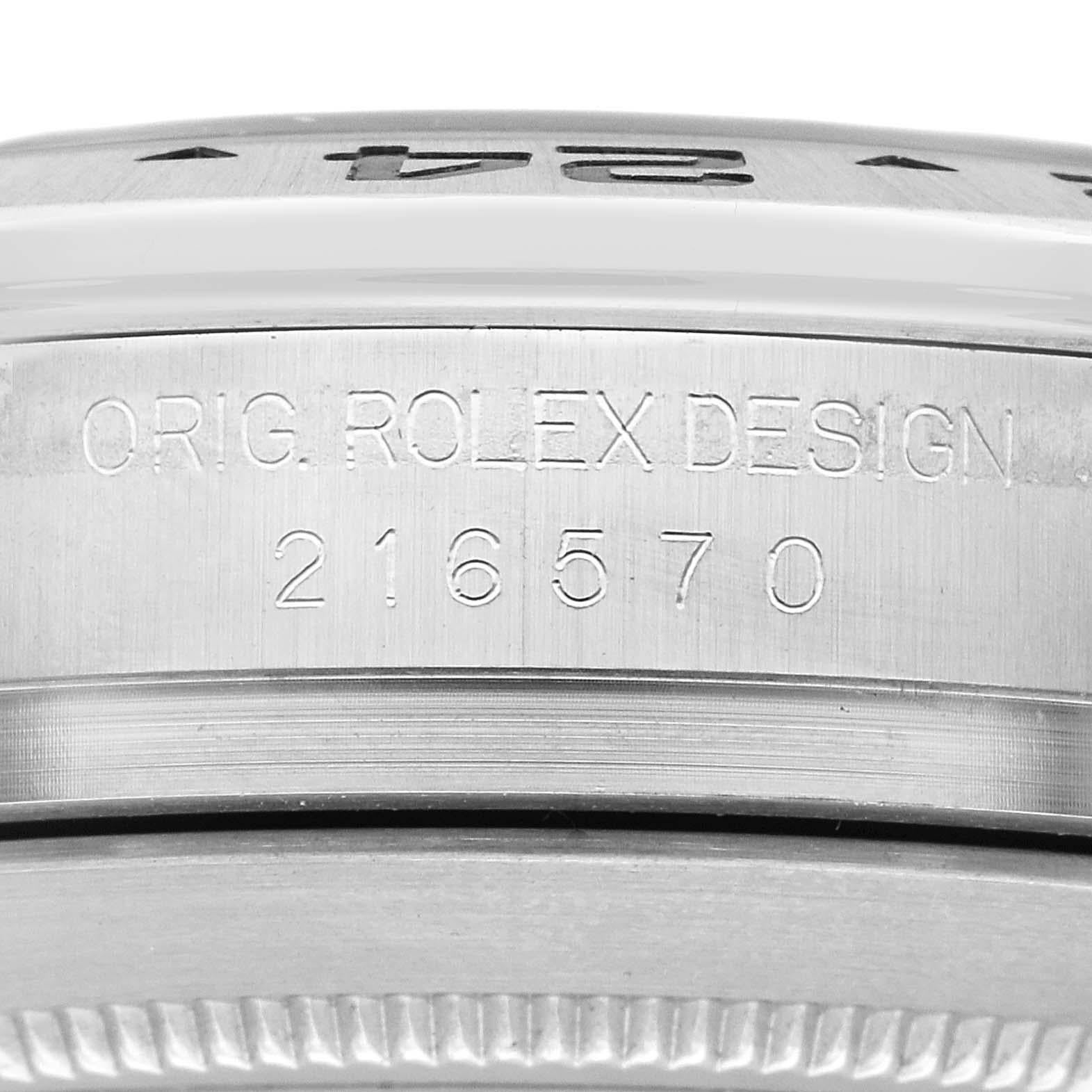 Rolex Explorer II White Dial Orange Hand Steel Mens Watch 216570 Box Card In Excellent Condition In Atlanta, GA