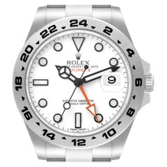 Rolex Explorer II White Dial Orange Hand Steel Mens Watch 216570 Box Card