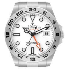 Rolex Explorer II White Dial Orange Hand Steel Mens Watch 216570 Box Card