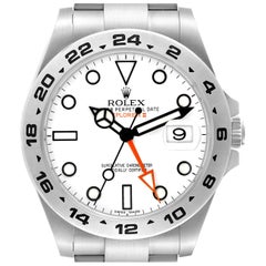 Rolex Explorer II White Dial Orange Hand Steel Mens Watch 216570 Box Card