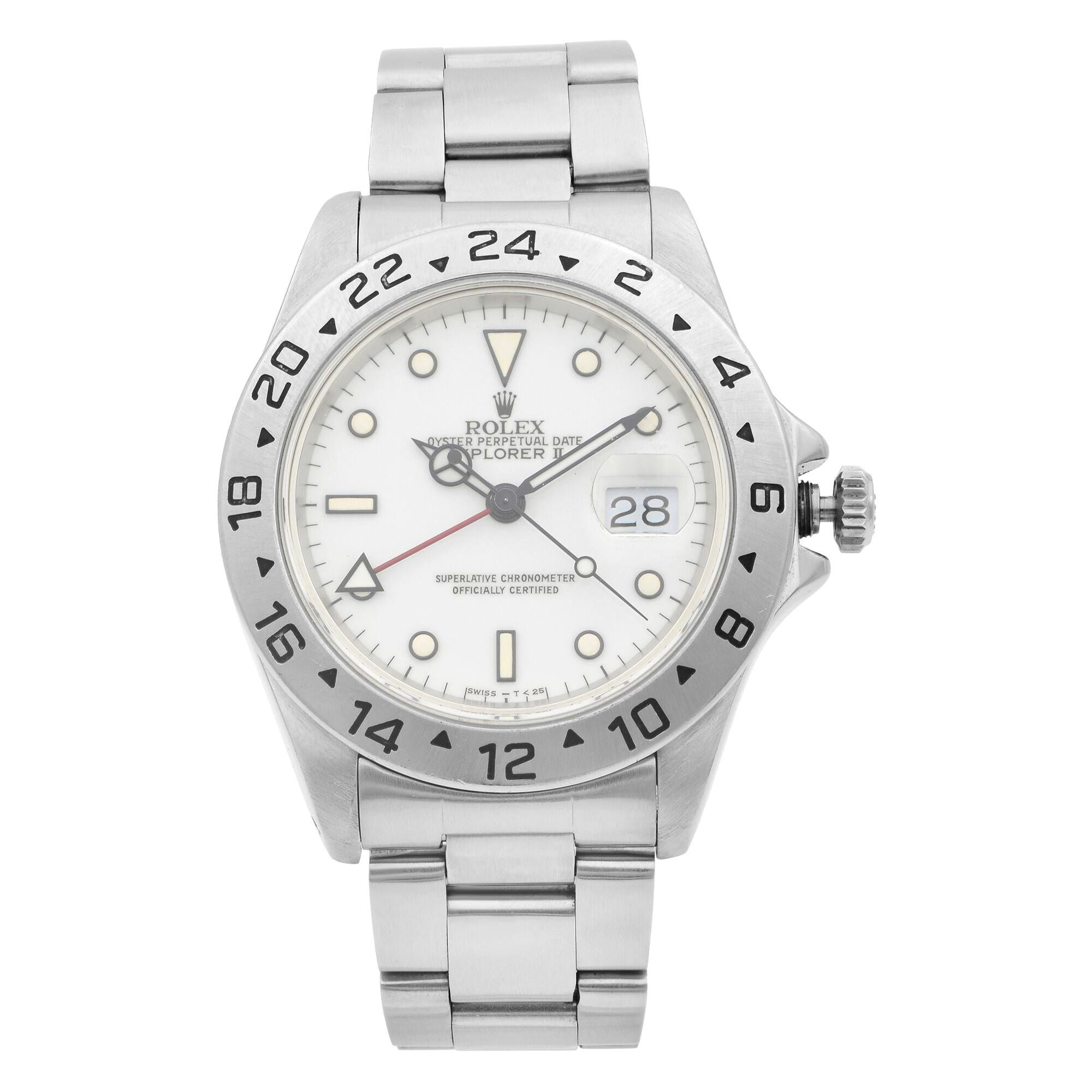 Rolex Explorer II White Dial Red Hand Automatic Men's Watch 16570