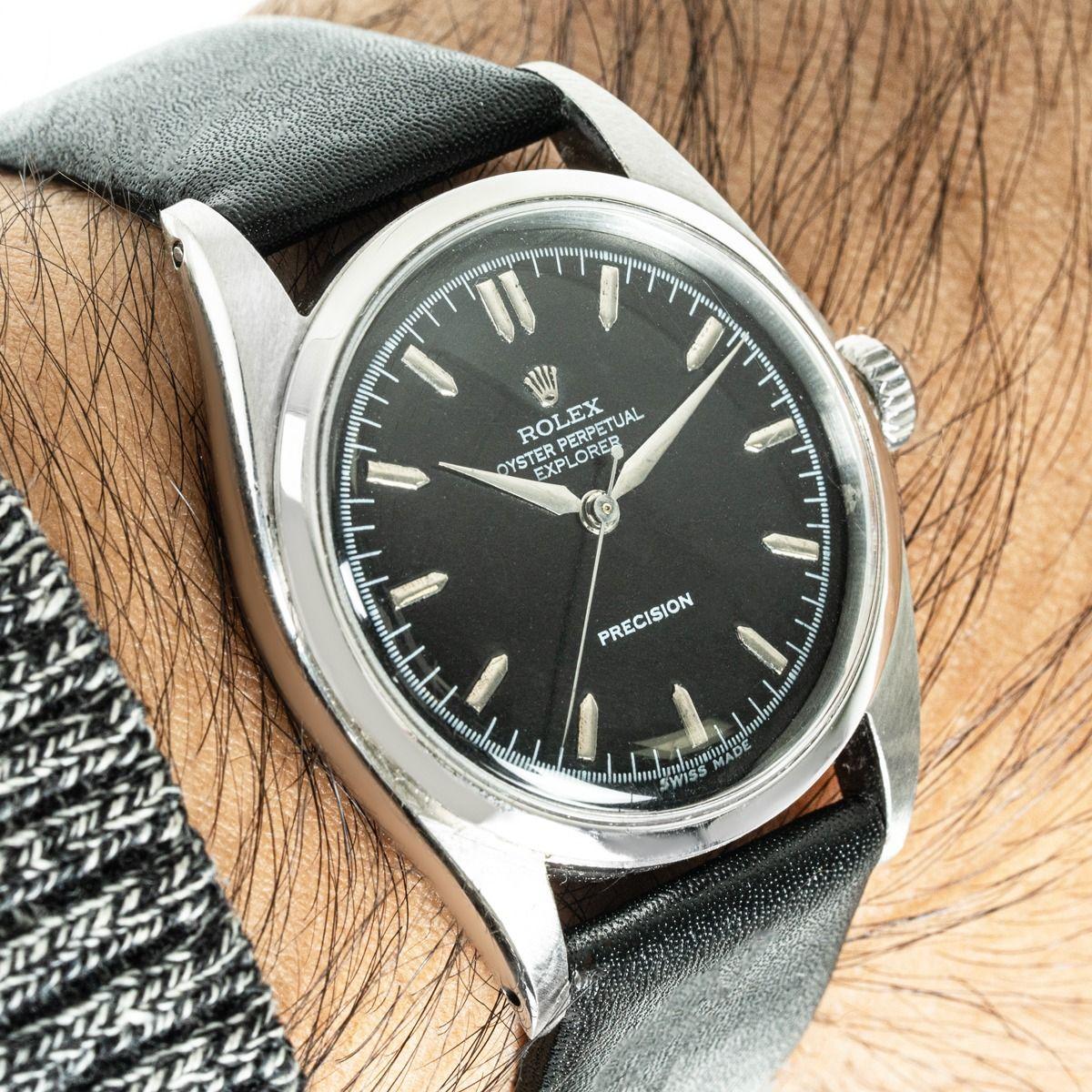 Rolex Explorer Präzision Vintage Stahl 6352 im Angebot 4