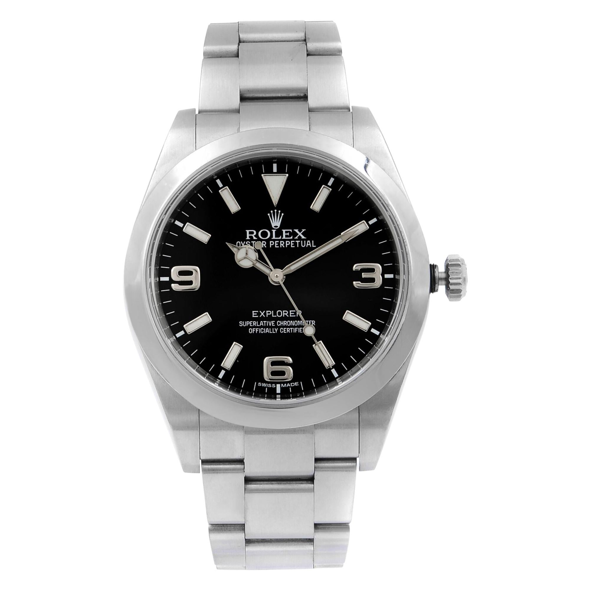 Rolex Explorer Stainless Steel Black Dial Automatic Men's Watch 214270