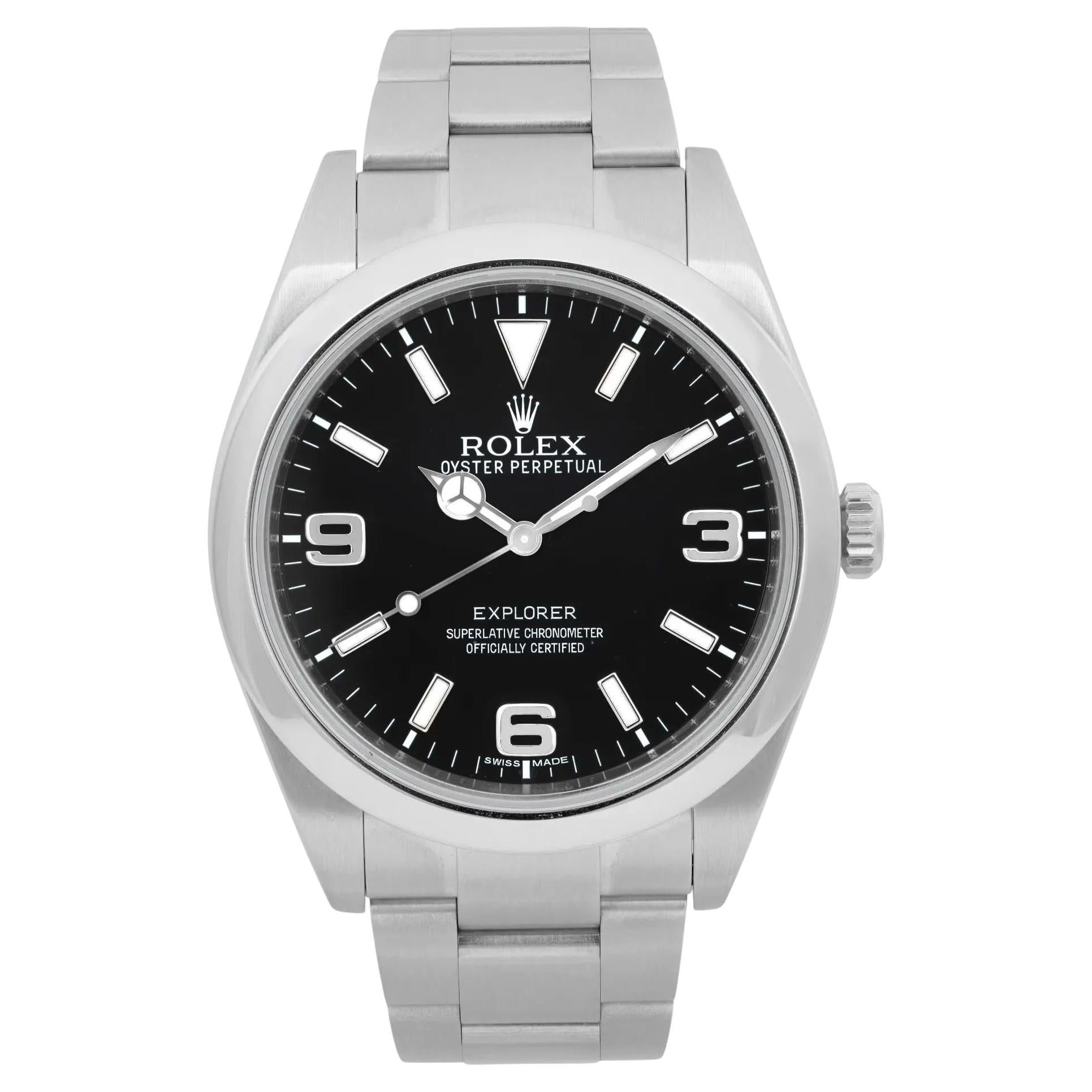 Rolex Explorer Steel 39mm Quadrante Nero Orologio Automatico 214270