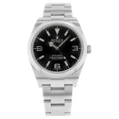 Used Rolex Explorer Steel Black Dial Steel Numerals Automatic Men's Watch 214270