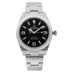Used Rolex Explorer Steel Luminous Black Dial Automatic Men's Watch 214270