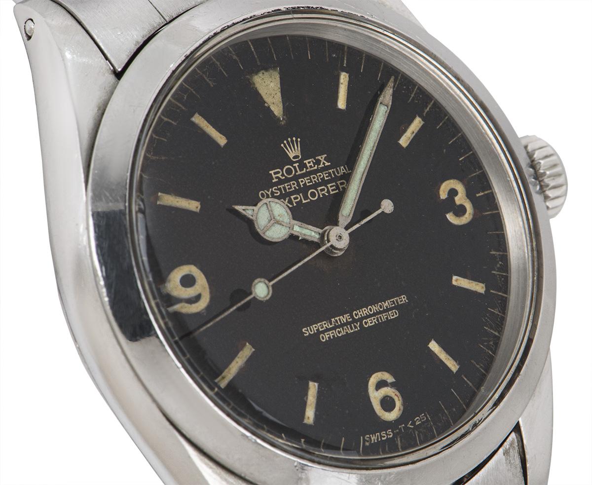 Rolex Explorer Vintage Gents Stainless Steel Tropical Dial 1016 In Excellent Condition In London, GB