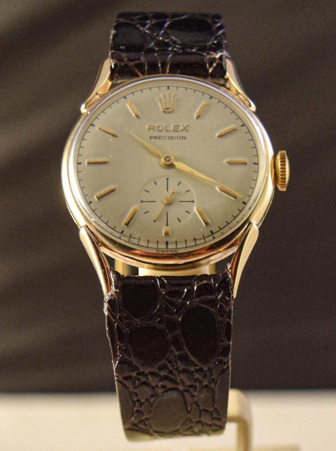 Rolex extremely rare solid gold watch with unusual lugs 5