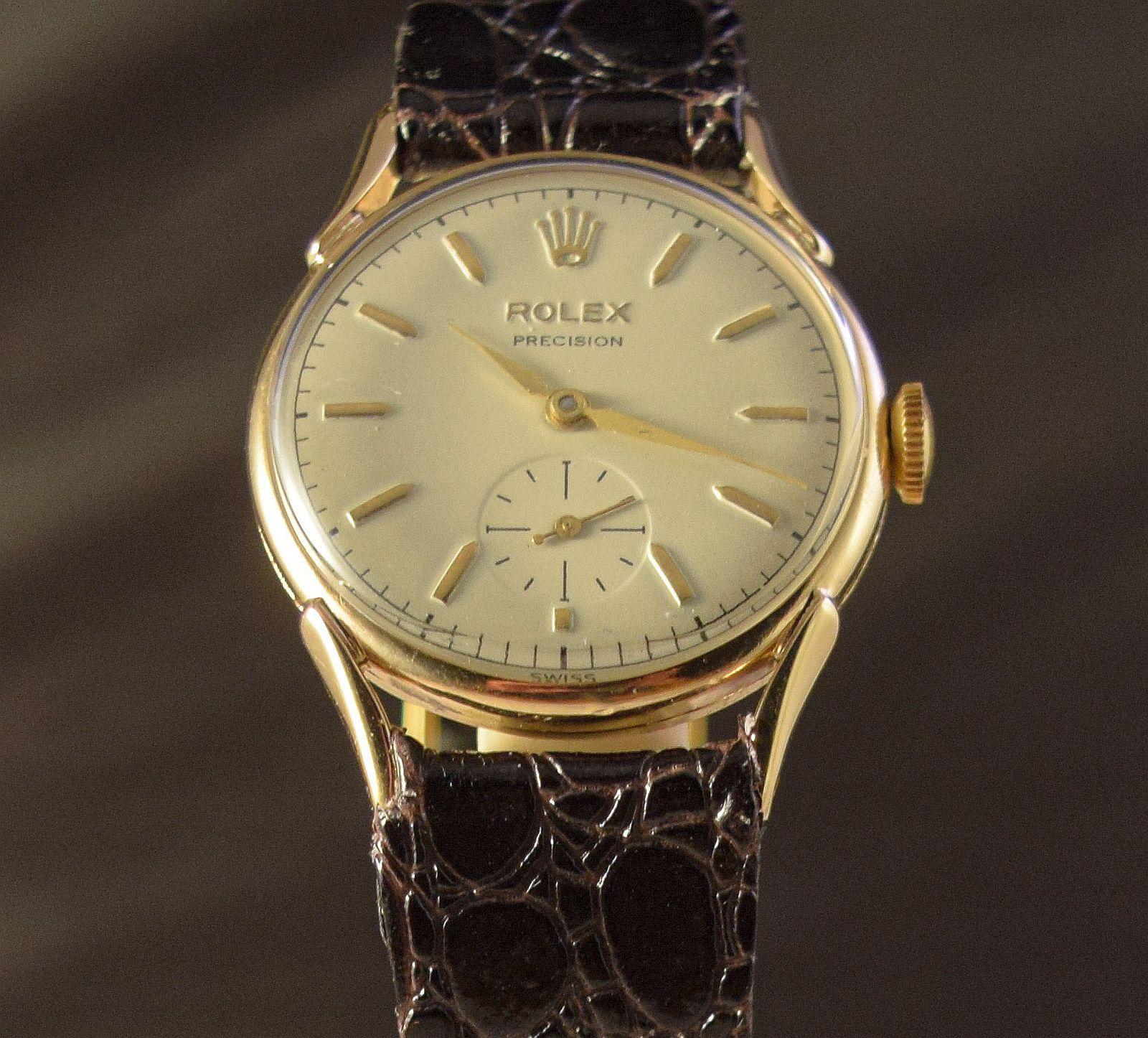 Rolex extremely rare solid gold watch with unusual lugs 8