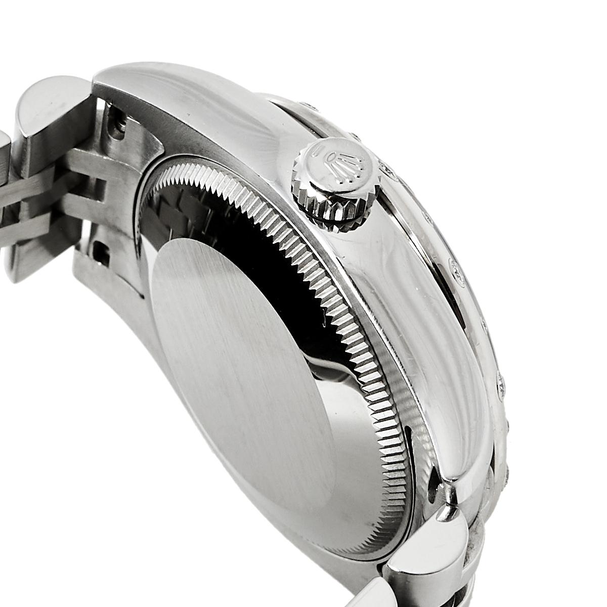 Rolex Floral 18K White Gold Stainless Steel Datejust  Women's Wristwatch 31 mm 1