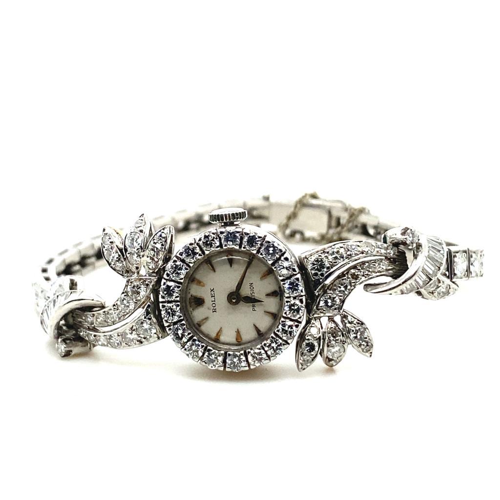 Art Deco Rolex for Kutchinsky Diamond Set 18 Karat White Gold Cocktail Watch