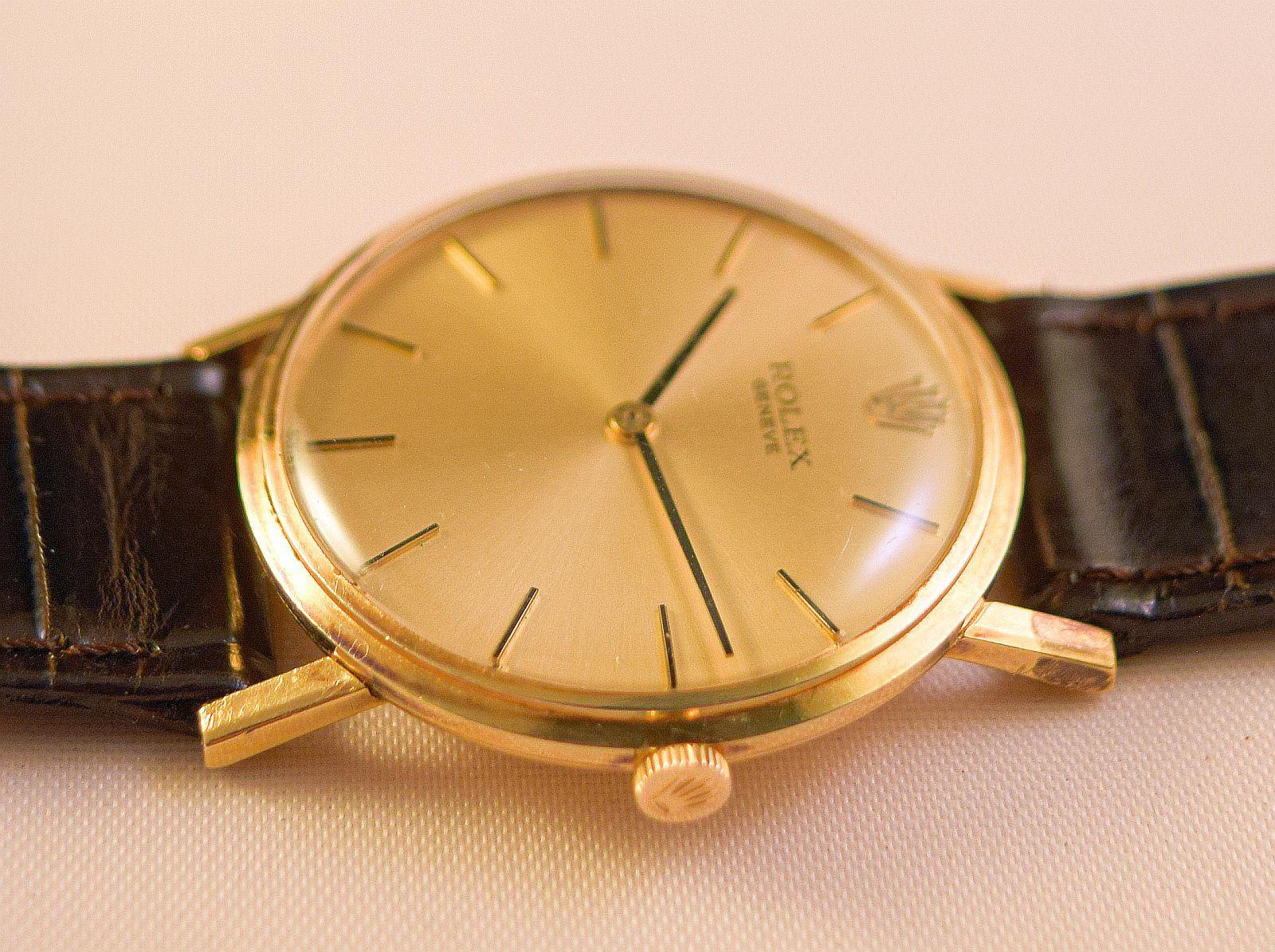 Rolex Geneve une montre très élégante et extra fine en or 18 carats en vente 8