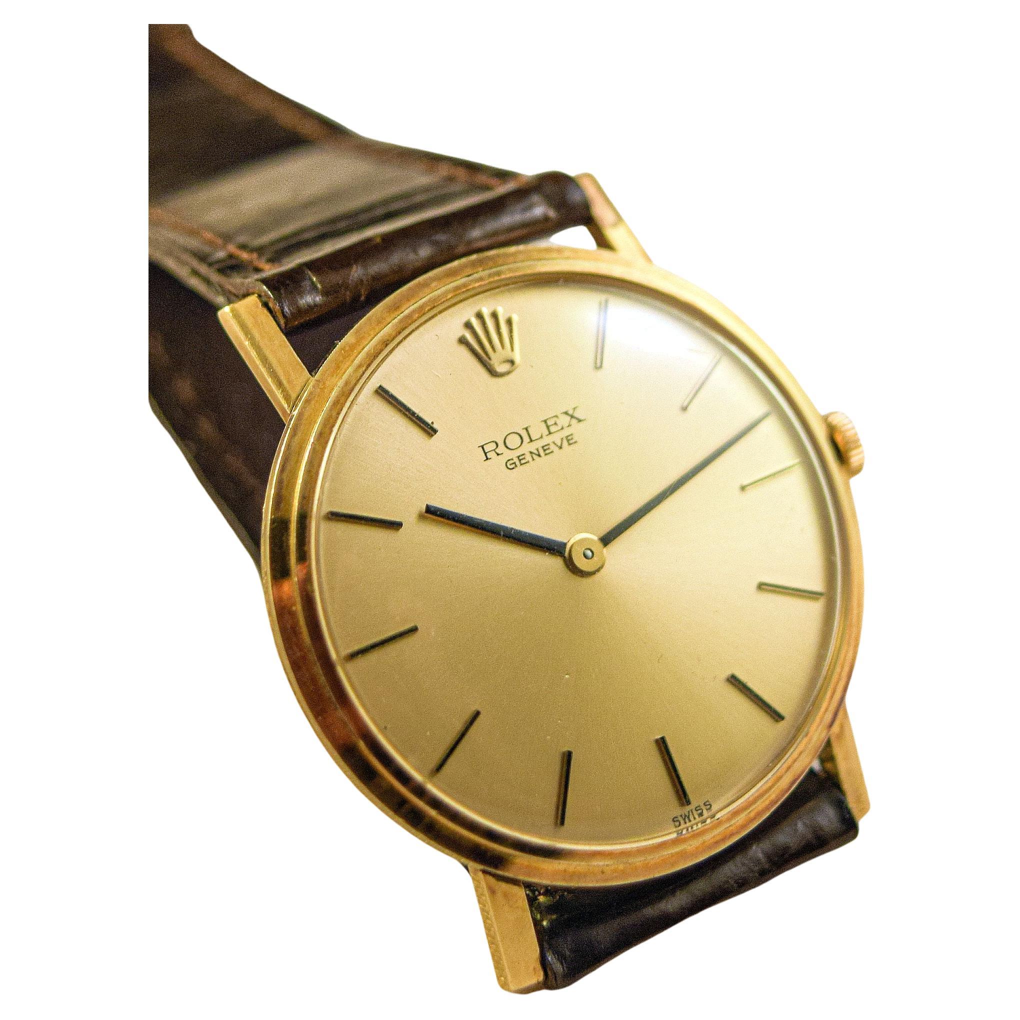 Rolex Geneve une montre très élégante et extra fine en or 18 carats Bon état - En vente à London, GB