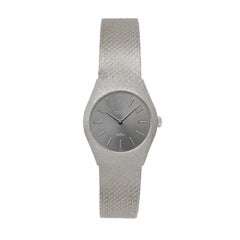 Vintage Rolex Cellini 18 Karat White Gold Case and Gold-Plated Silver Bracelet