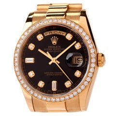 Herren President Day Date 18K Diamant Zifferblatt und Lünette 118348