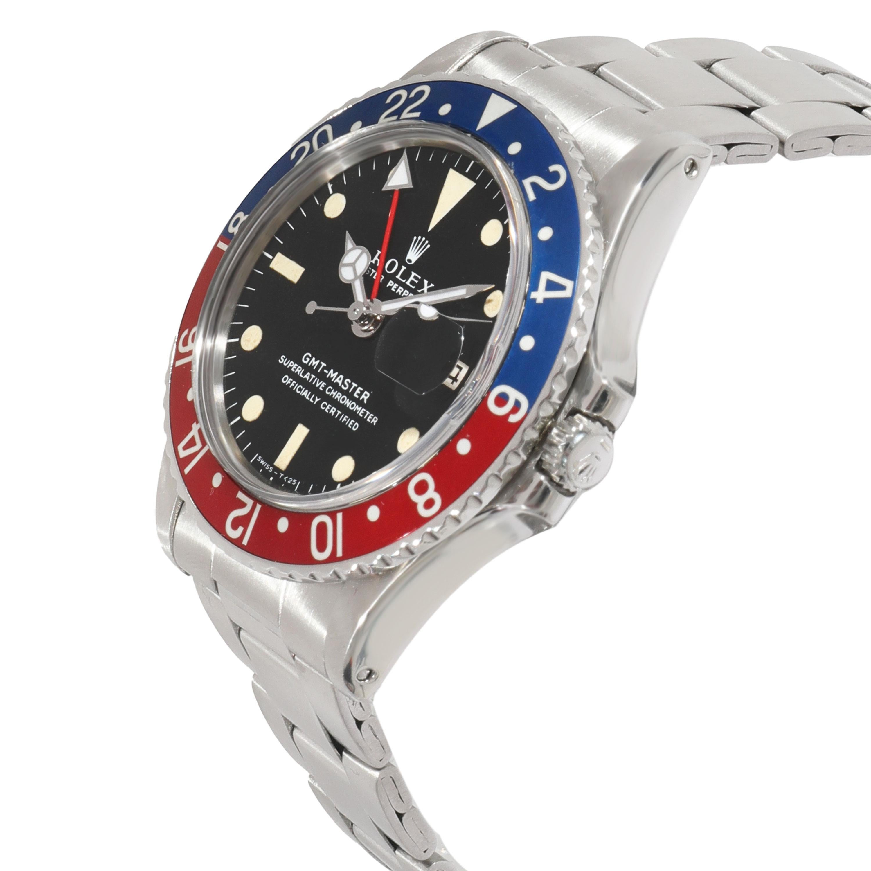 Rolex GMT 1675 Herrenuhr aus Edelstahl im Zustand „Hervorragend“ in New York, NY
