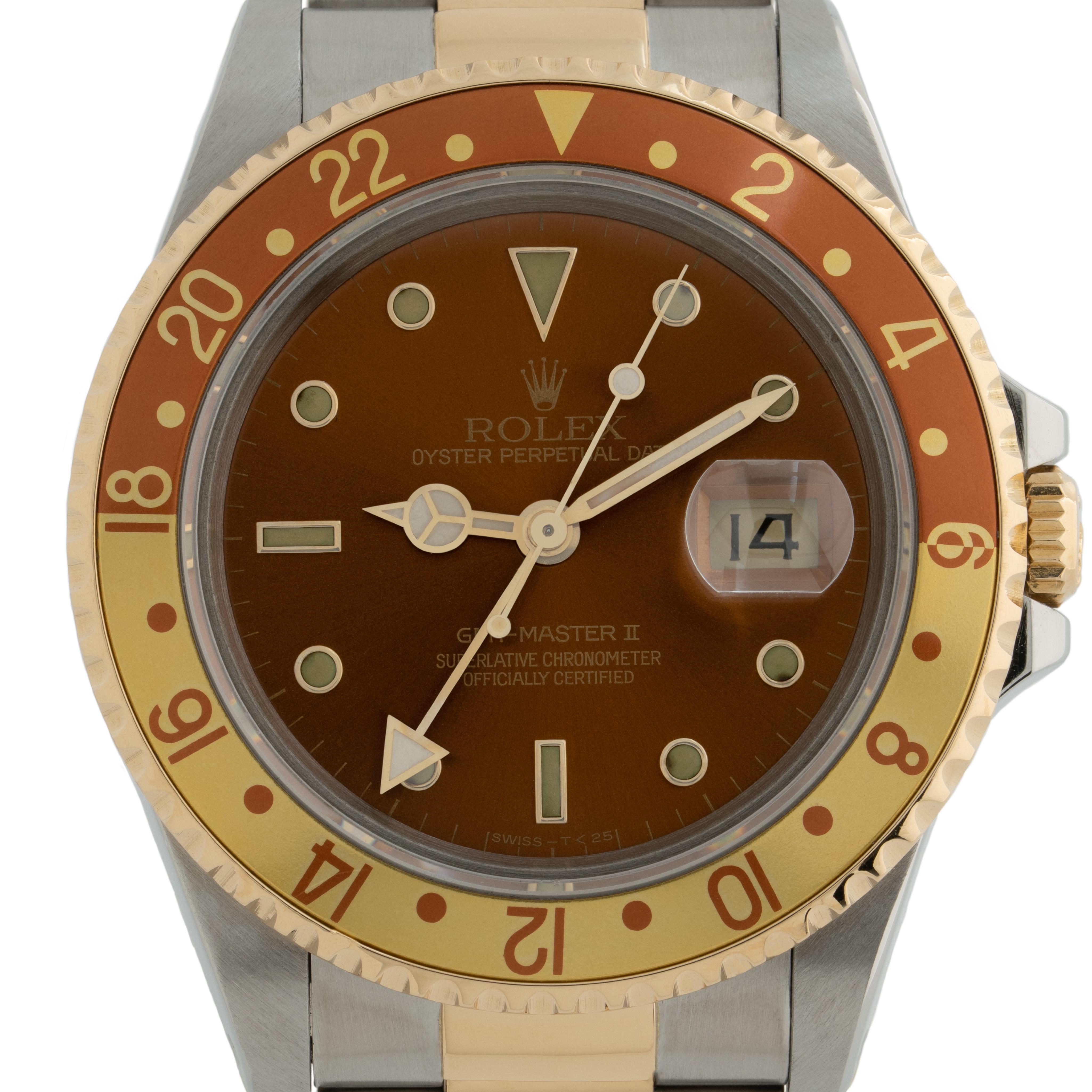 Rolex GMT II Stainless Steel and 18k Gold, 