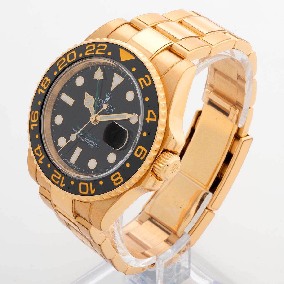 Montre-bracelet GMT Master 11 réf. 116718LN, boîtier en or jaune 44 mm, pièces d'orfèvrerie Rolex Unisexe en vente
