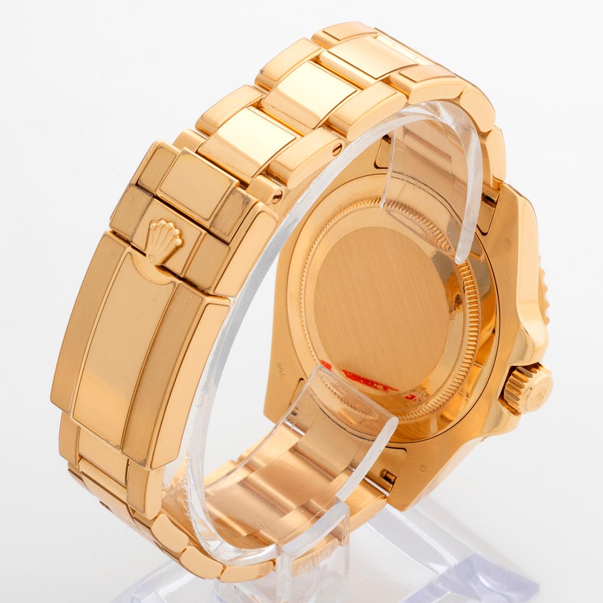 Women's or Men's Rolex GMT Master 11 Ref 116718LN Wristwatch, 44mm Yellow Gold Case, B&P's.... For Sale