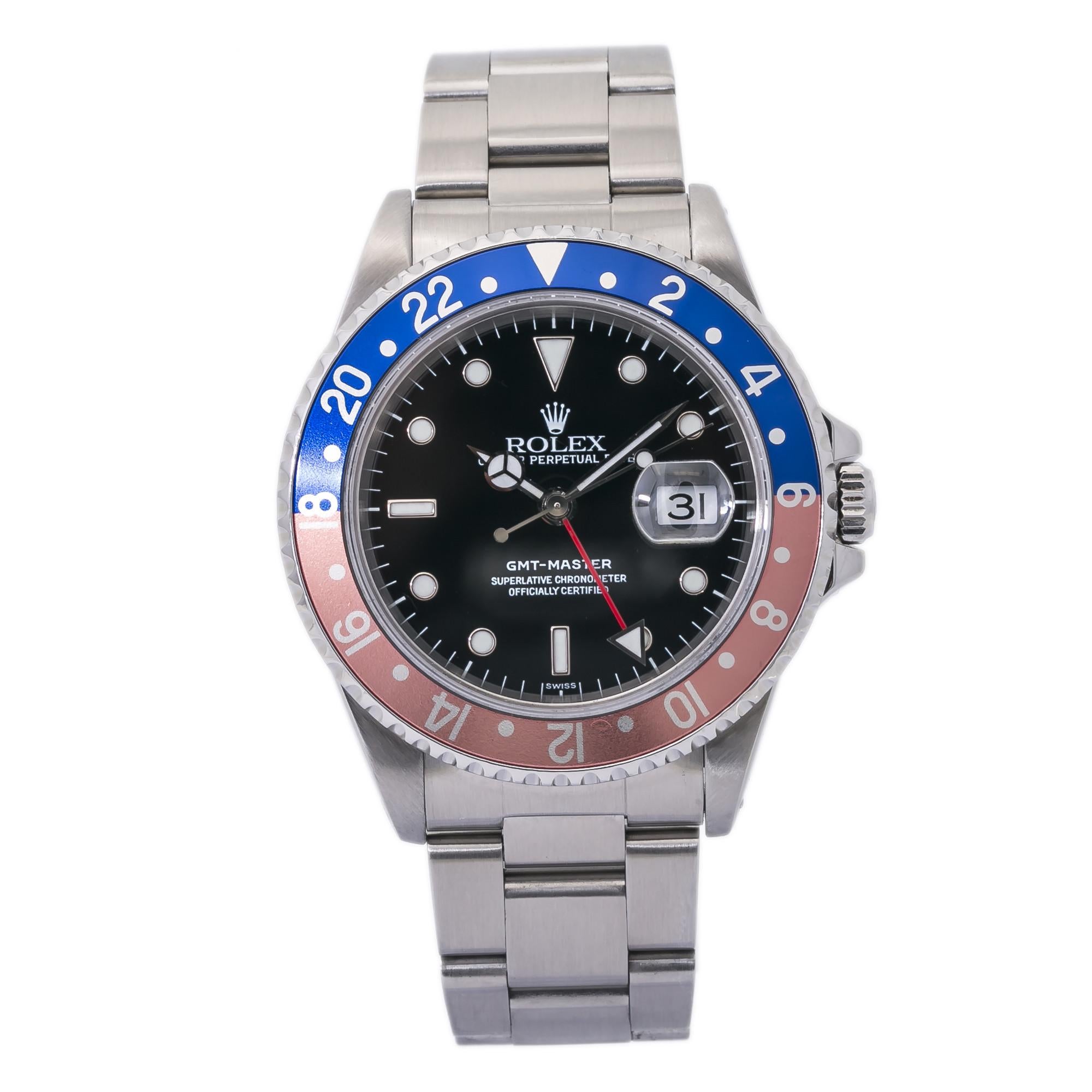 Men's Rolex GMT Master 16700, Black Dial, Certified and Warranty
