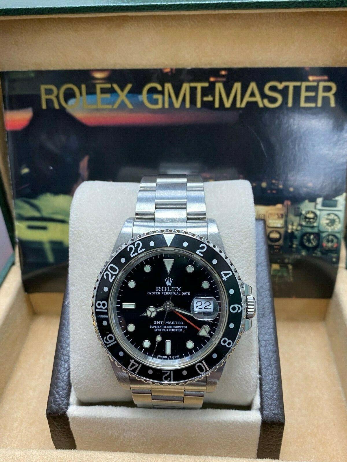 Rolex GMT Master 16700 Black Dial Stainless Steel Watch Box Booklet 1