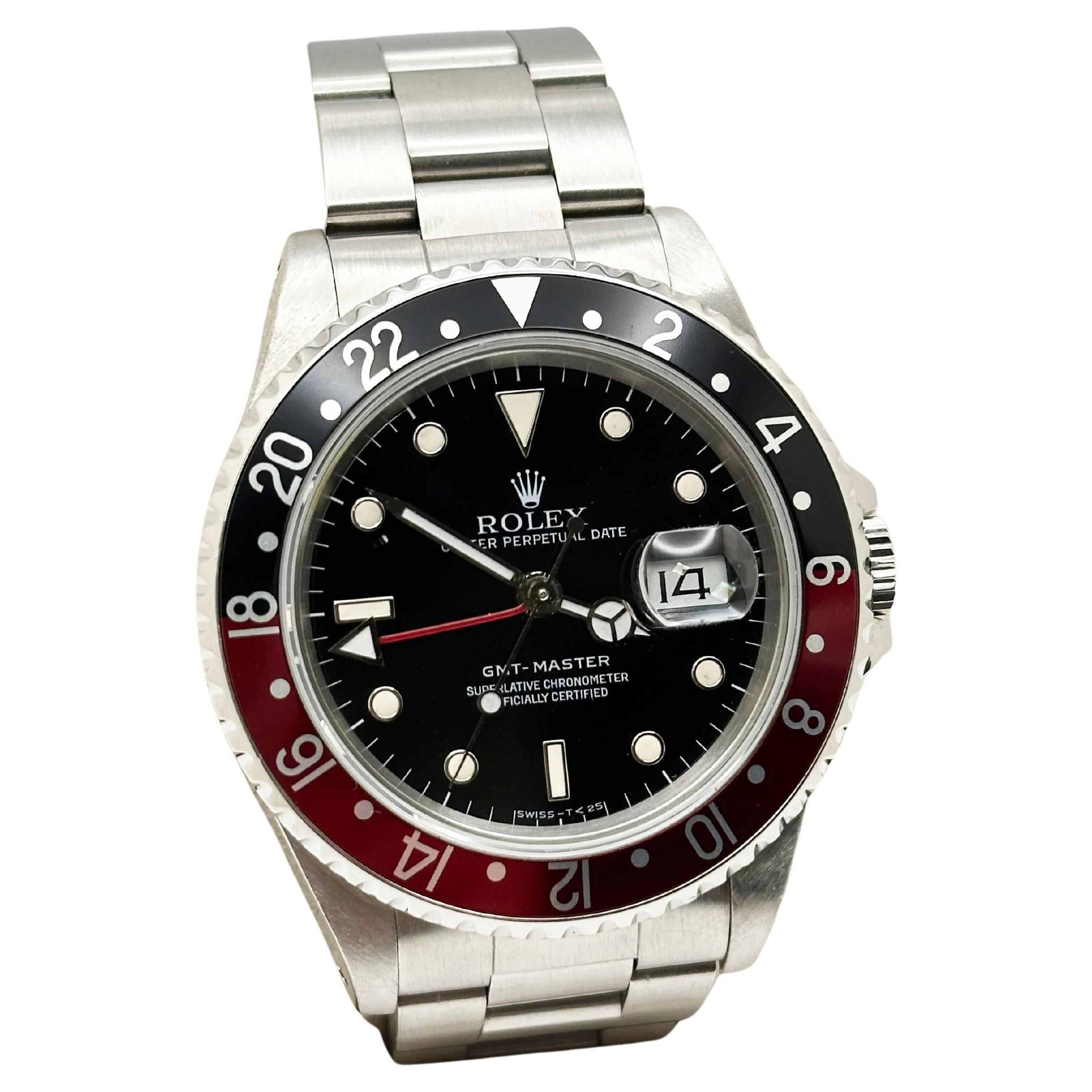 Rolex GMT Master 16700 Coke Red and Black Stainless Steel Box Papers 40mm