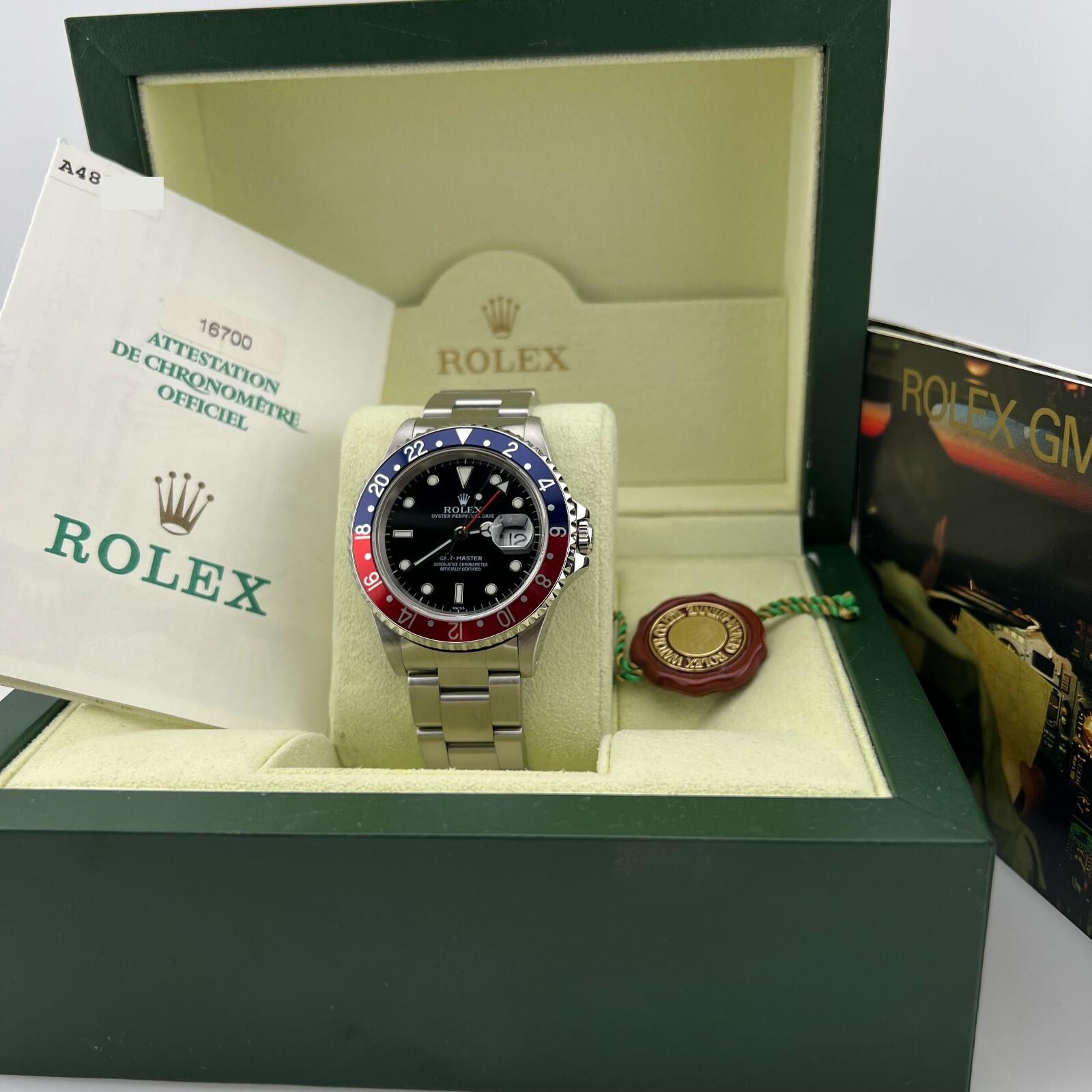 Rolex GMT Master 16700 Pepsi Red Blue Stainless Steel Box Paper 40mm 7