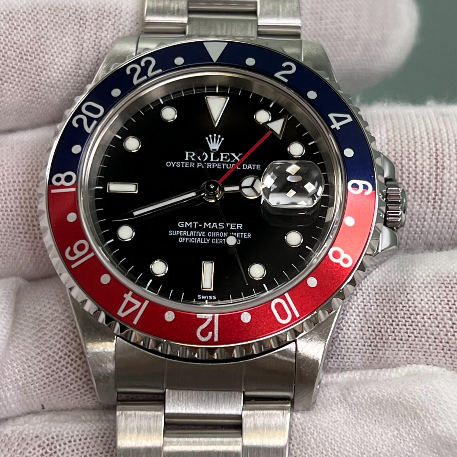 Uomo Rolex GMT Master 16700 Pepsi Red Blue Stainless Steel Box Paper 40mm