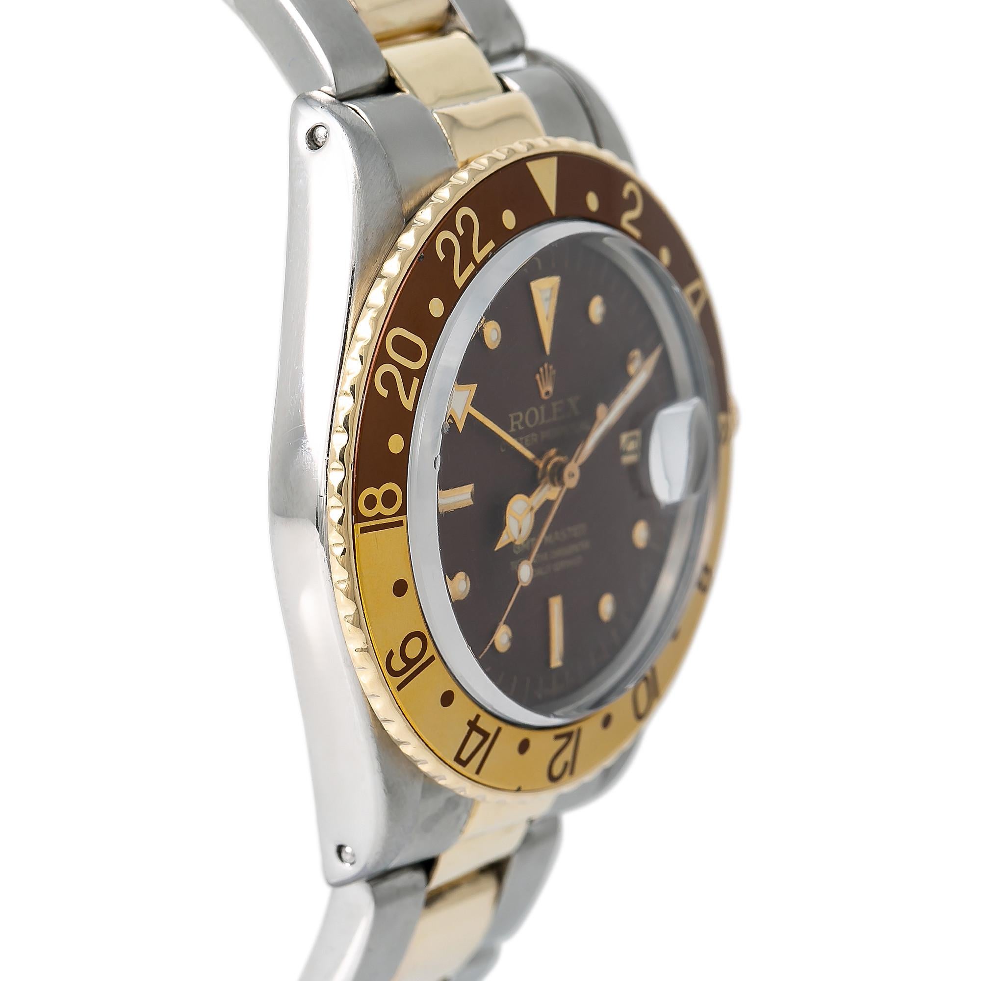 Rolex GMT Master 1675:: braunes Zifferblatt:: zertifiziert und mit Garantie im Zustand „Gut“ in Miami, FL