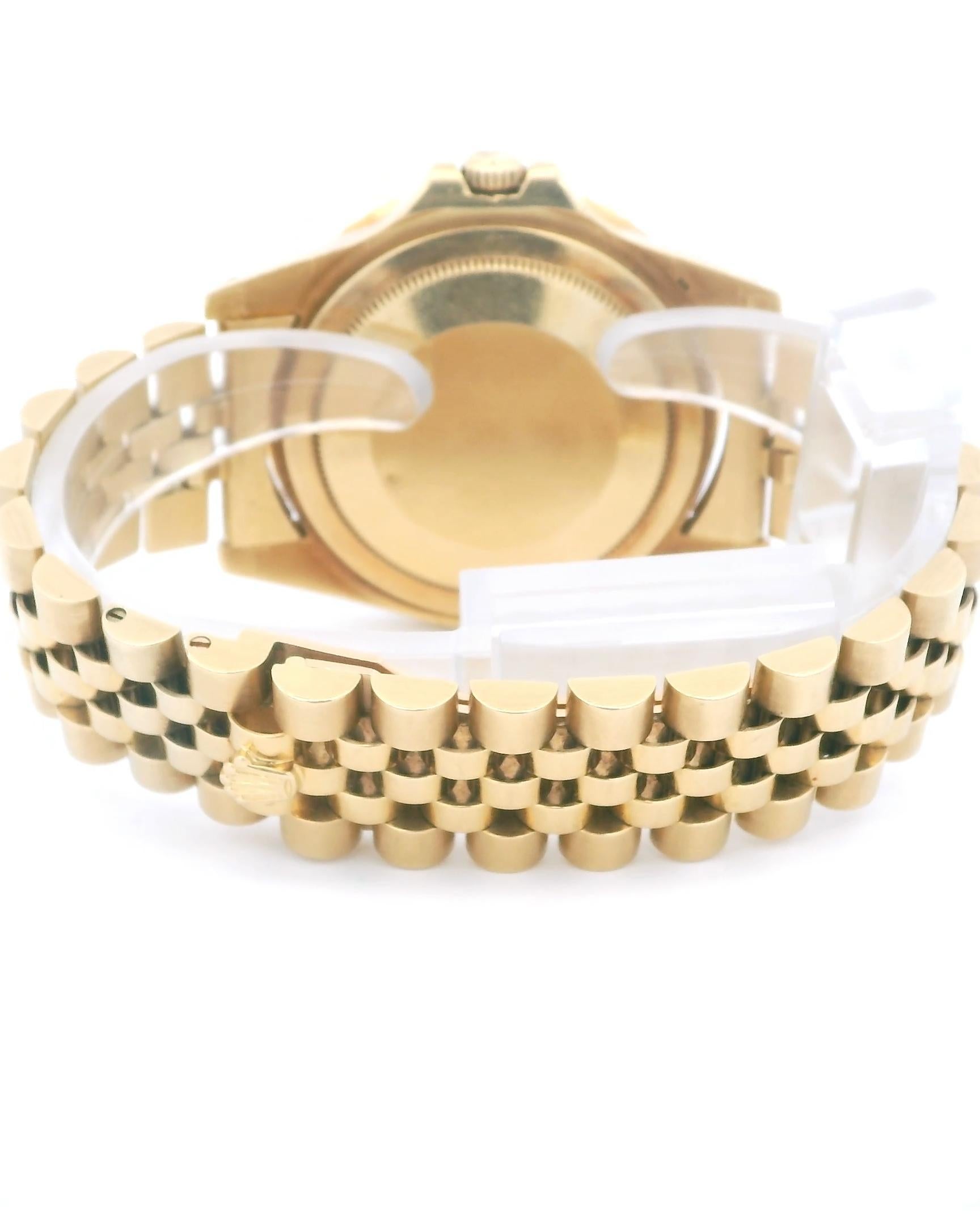 Rolex GMT-Master 1675 Gloss Brown Nipple Dial 18K Yellow Gold Vintage Watch For Sale 3