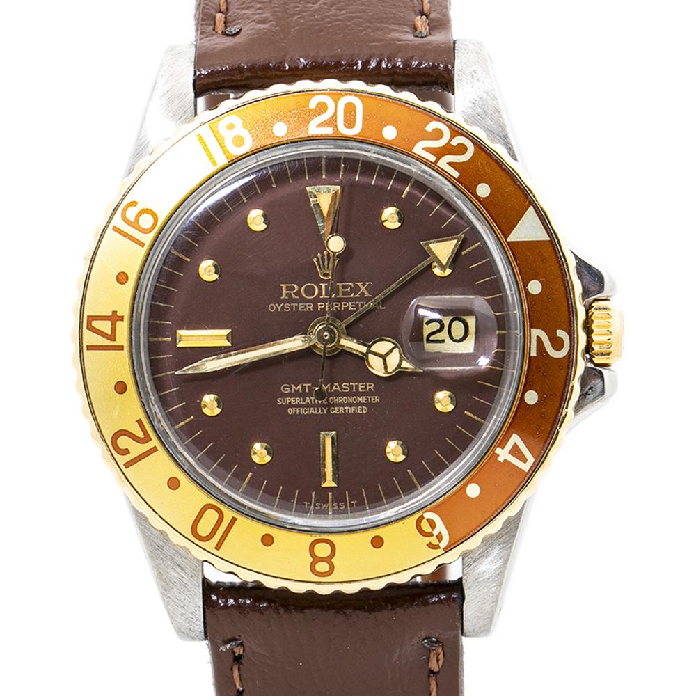 Rolex GMT-Master 1675 Matte Brown Nipple Dial Automatic Men's Watch 40MM
