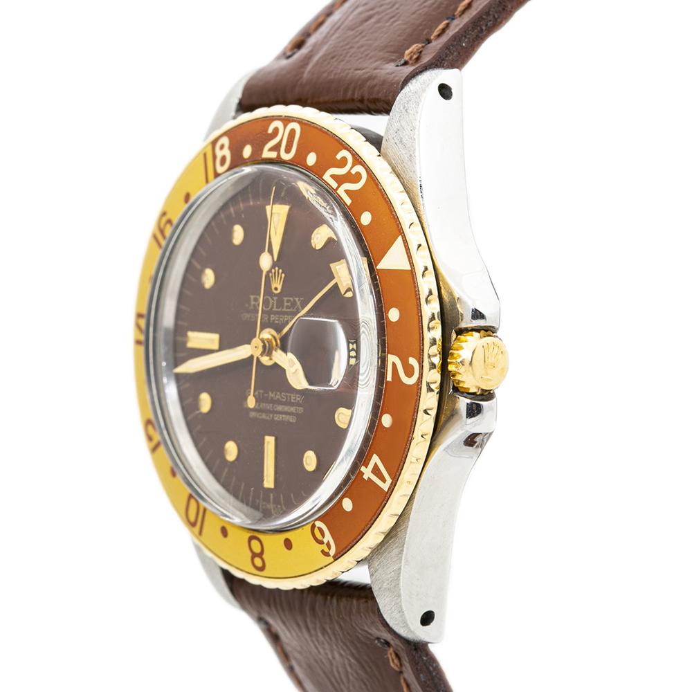 Contemporary Rolex GMT-Master 1675 Matte Brown Nipple Dial Automatic Men's Watch