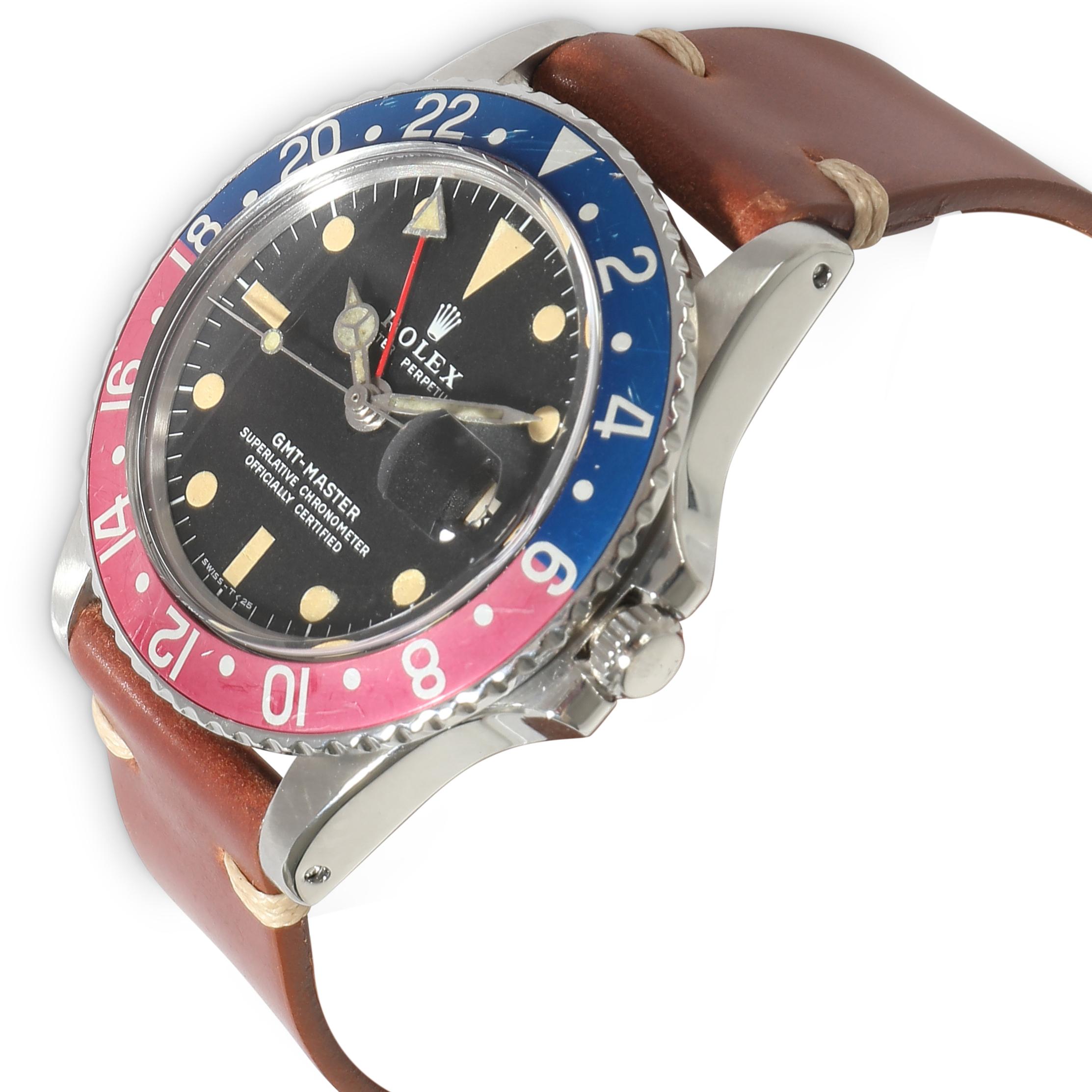 Montre pour homme Rolex GMT-Master 1675 en  Acier inoxydable Pour hommes en vente