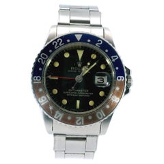 Rolex GMT-Master 1675 Pépsi avec cadran doré et cadran Rivet 6636 Bracelet vintage