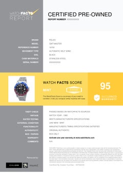 Rolex GMT Master 16750, Black Dial, Certified and Warranty