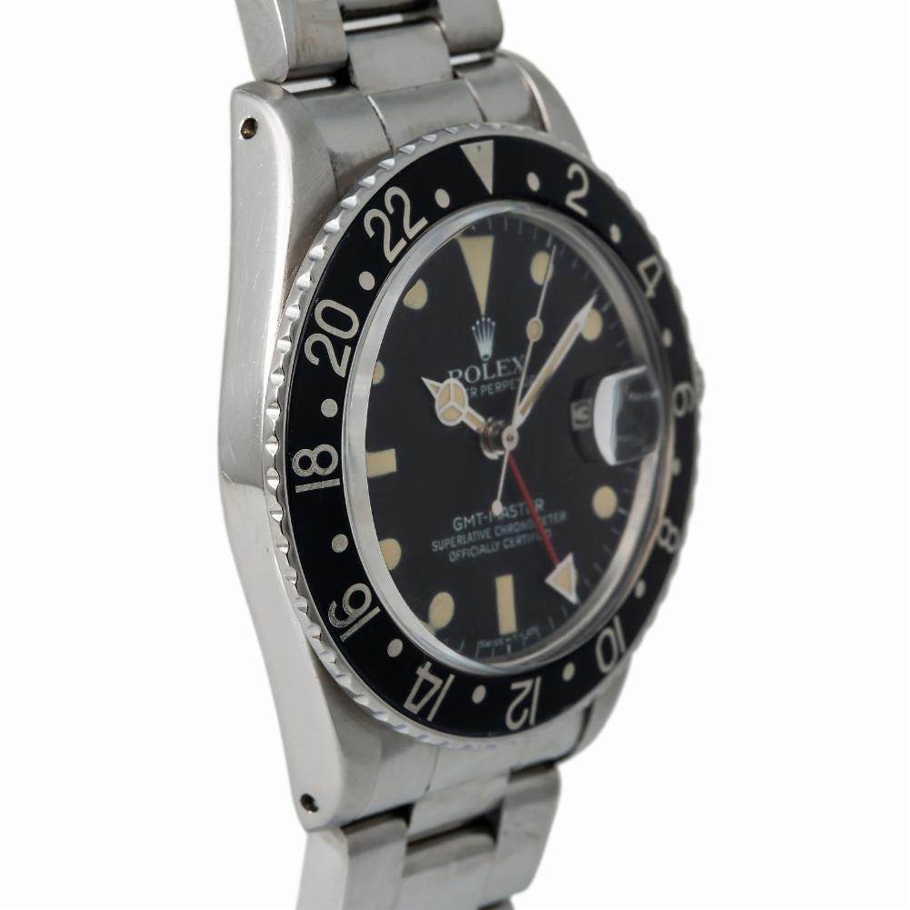Contemporary Rolex GMT Master 16750, Black Dial, Certified and Warranty For Sale