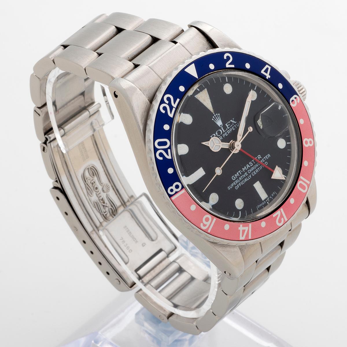 Our rare and very attractive Rolex GMT Master 16750 is a transitional reference. Offering the best of vintage and neo-vintage, reference 16750 features the cal 3075 movement (quick set date), Plexi glass and a 40mm stainless steel case.This