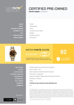 Rolex GMT Master 16753, Brown Dial, Certified and Warranty
