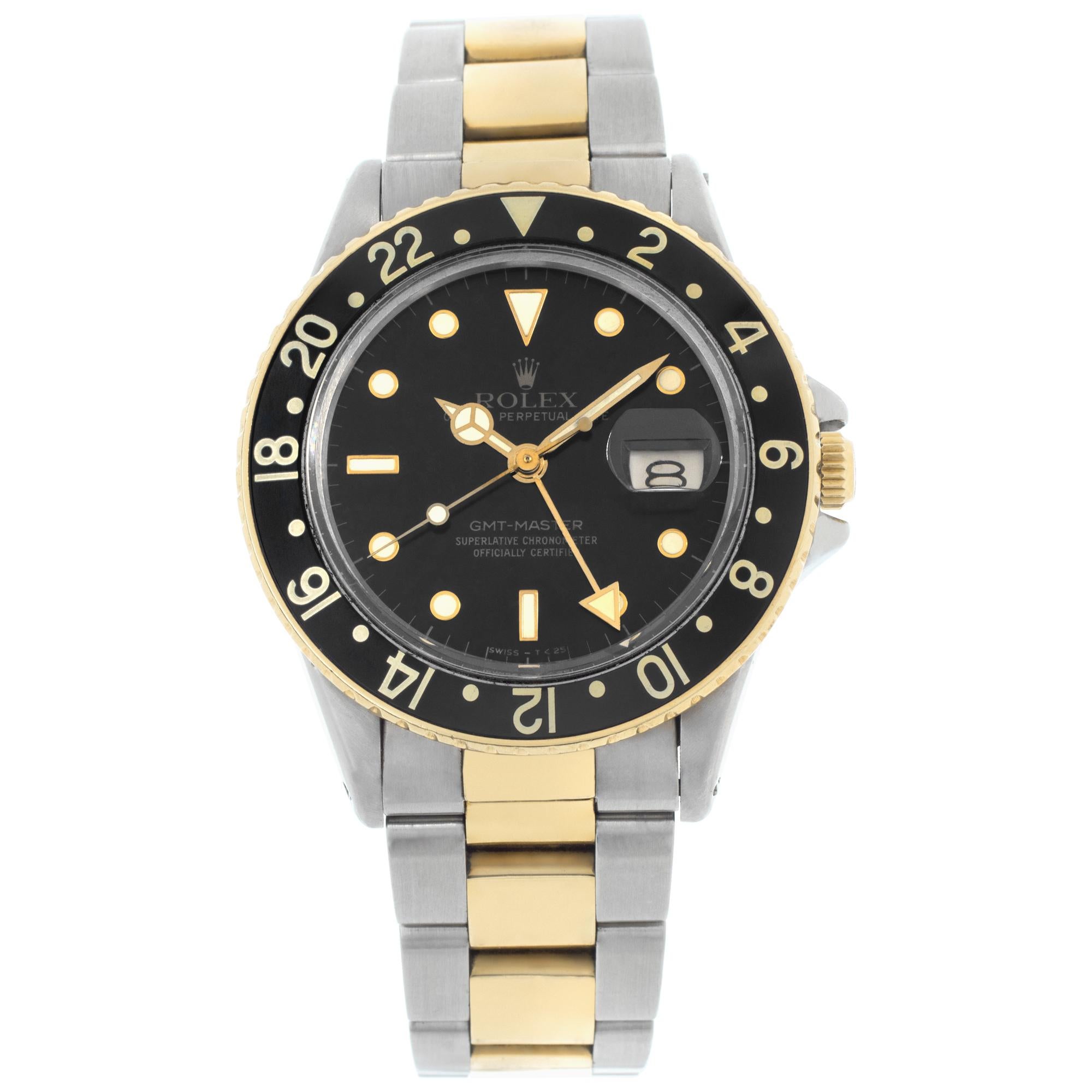 Rolex GMT-Master 16753 in Stainless Steel with a Black dial 40mm Automatic watch For Sale