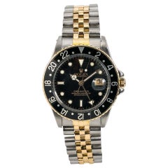 Rolex GMT-Master 16753 Vintage Men's Automatic Watch Black Dial Two Tone