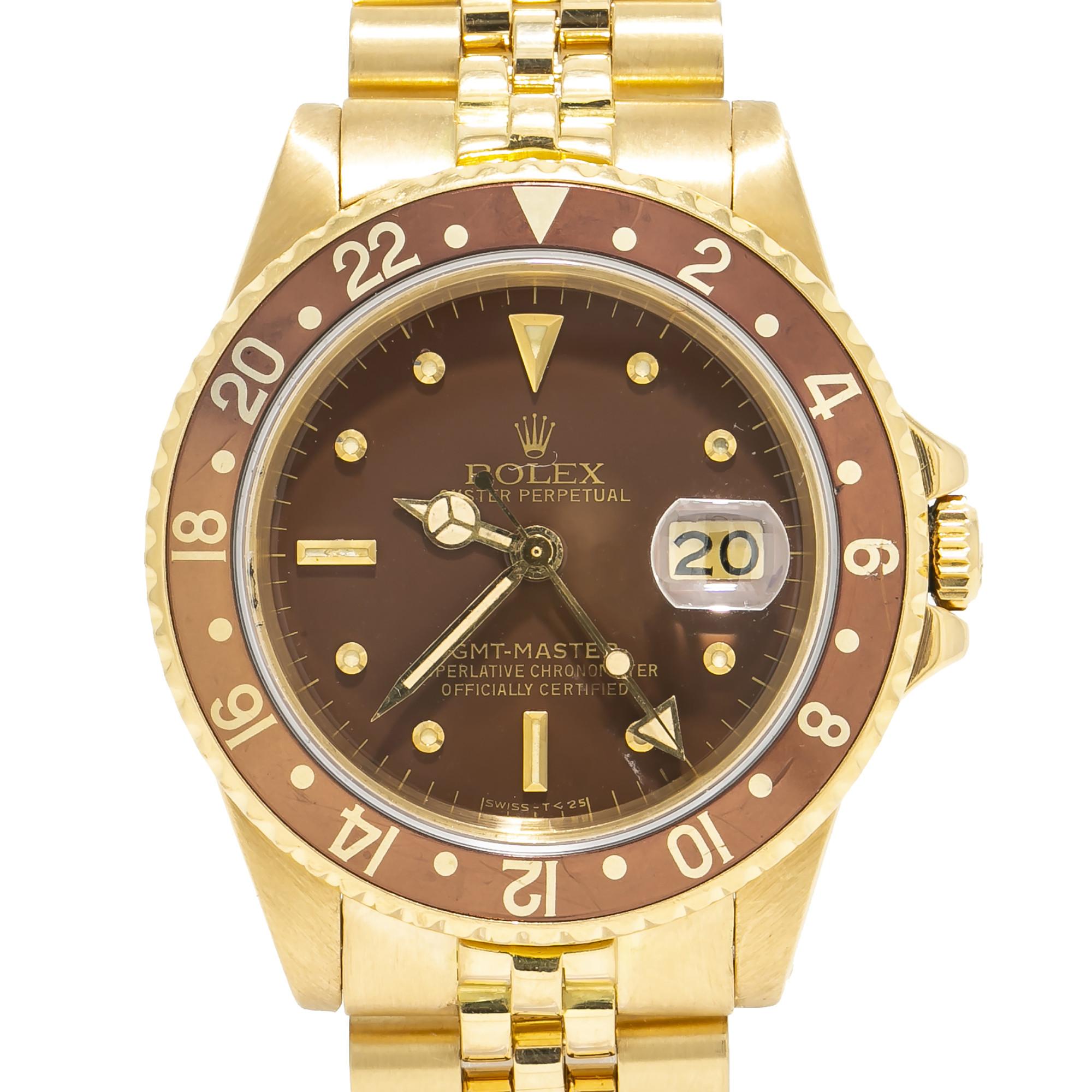 Contemporary Rolex GMT Master 16758, Brown Dial, Certified and Warranty For Sale