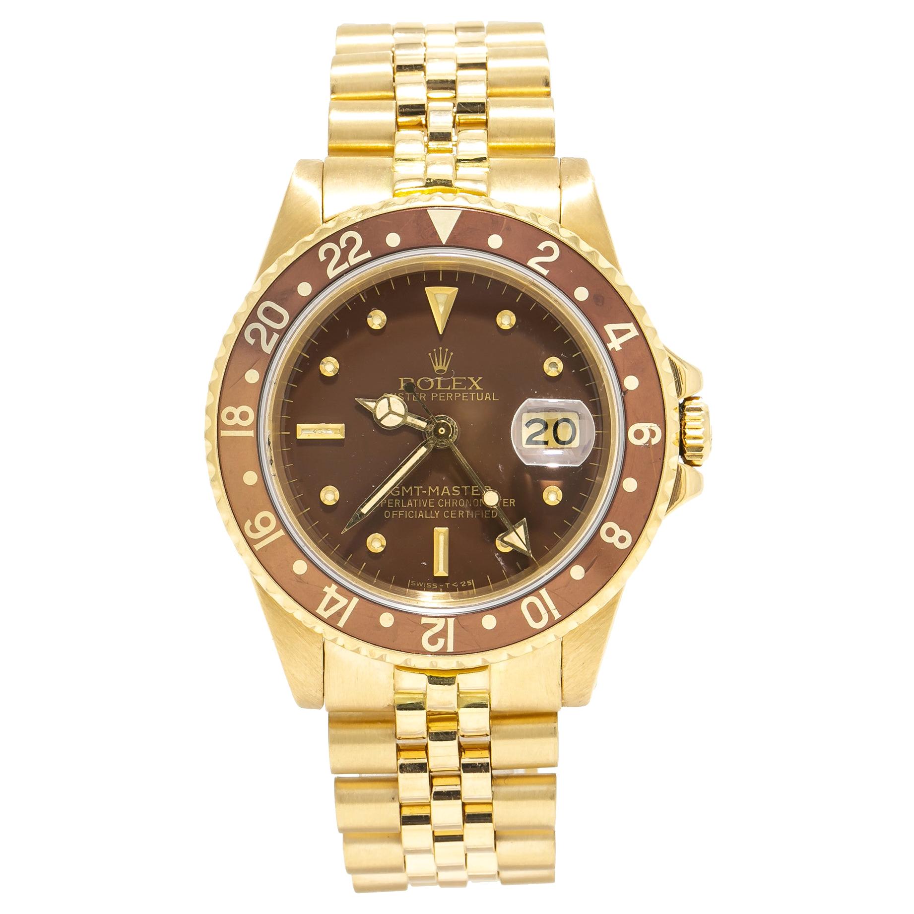 Rolex GMT Master 16758, Brown Dial, Certified and Warranty For Sale