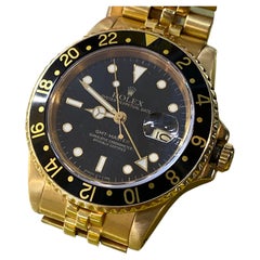 Rolex GMT Master 18k YG Black Dial Rare Vintage circa 1981 Model