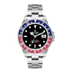 Rolex Montre GMT Master en acier avec lunette Pepsi bleue et rouge, pour hommes 16700, avec boîte et papiers d'origine