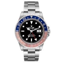 Rolex Montre GMT Master pour homme 40 mm avec lunette Pepsi bleue, rouge et bleue, en acier, 16700, avec boîte et papiers d'origine