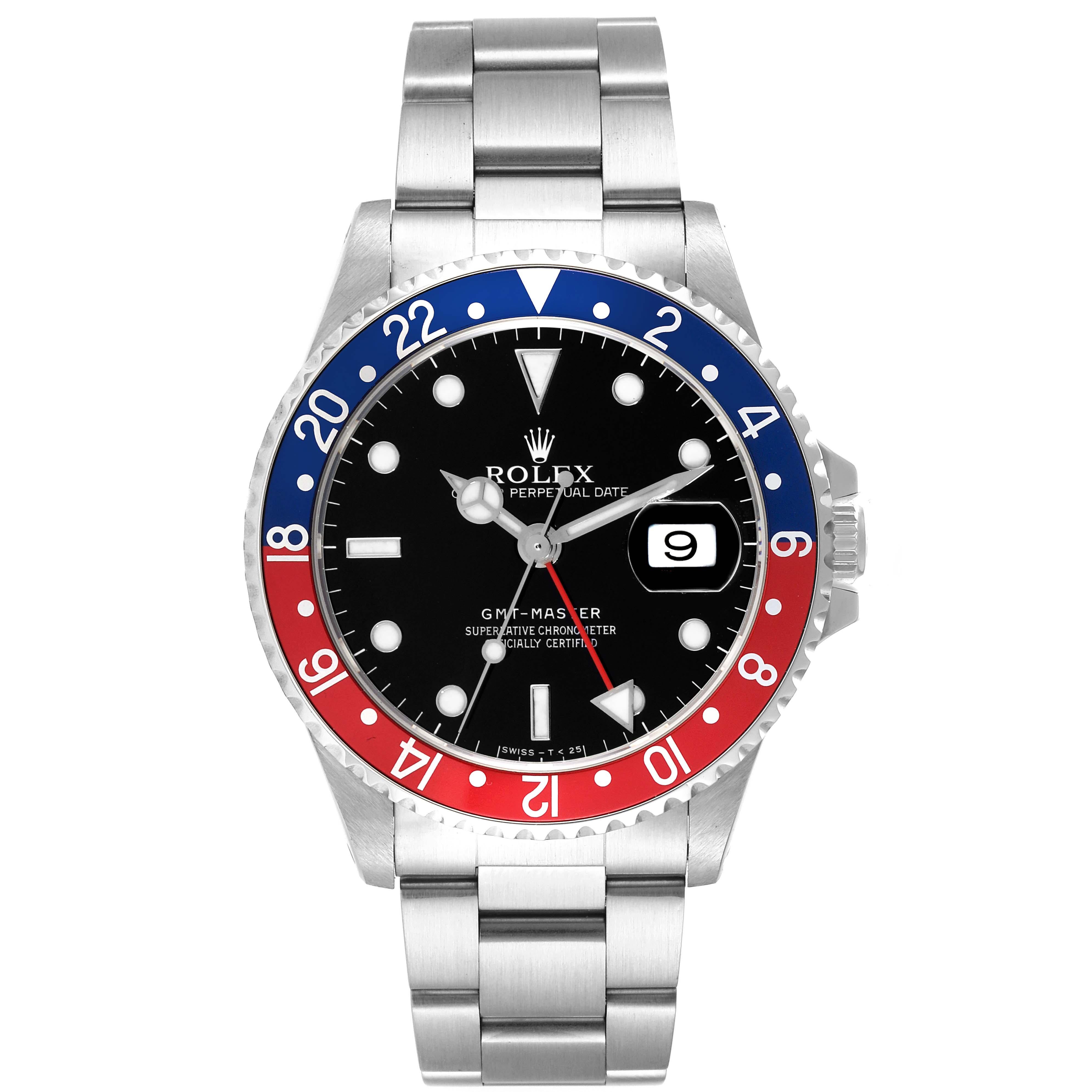 Rolex GMT Master 40 mm avec lunette Pepsi bleue et rouge, montre pour hommes 16700 6